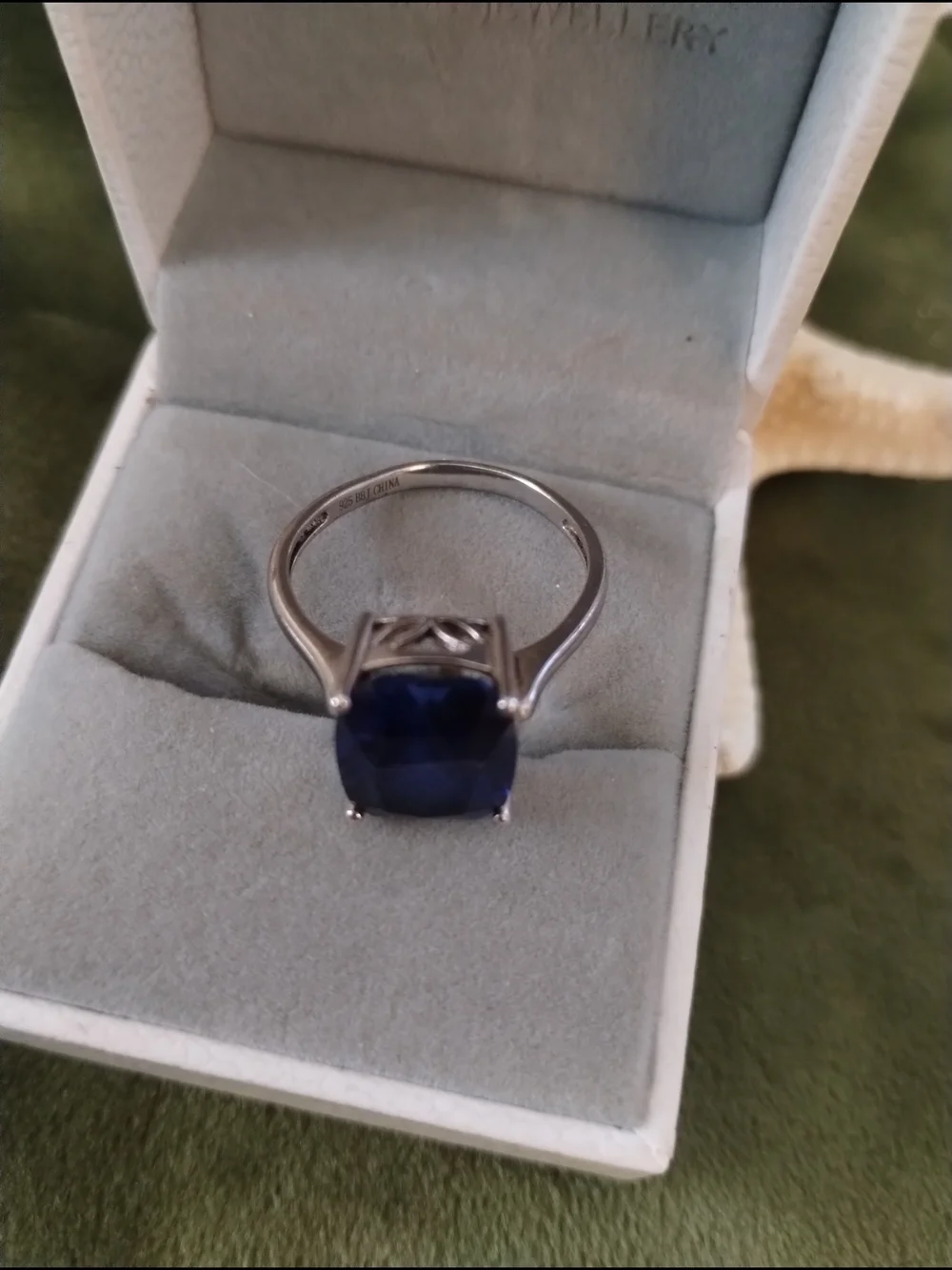 Sterling .925 Silver Ring with Sapphire Gemstone